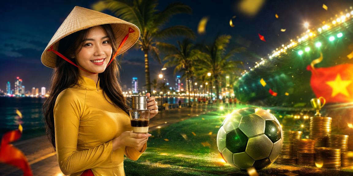 Người hâm mộ bóng đá tại Nha Trang đội nón lá xem trận cầu và theo dõi kèo cược